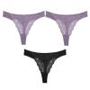 3 Pcs Sexy Lace G-String for Women Female Underpant Hollow Out Breathable Cotton Low Waist Seamless G-String Underwear (Color : Set 18, Size : XL-[57-62KG]) view 1