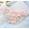 3PCS Sweet and Cute Japanese Girl Middle Waist Briefs Slightly Sweet Matcha Green Sexy lace mesh ice Silk Pink Panties (Color : 3Pcs Color12, Size : XL(57.5-67.5KG)) view 3
