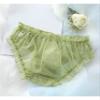 3PCS Sweet and Cute Japanese Girl Middle Waist Briefs Slightly Sweet Matcha Green Sexy lace mesh ice Silk Pink Panties (Color : 3Pcs Color12, Size : XL(57.5-67.5KG)) view 4