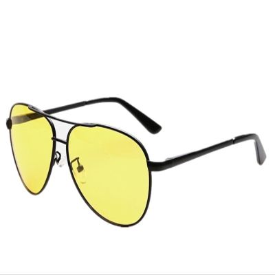 WIRUN Night Vision Glasses Anti-Glare Polarized UV400 Aviator Yellow Safety Night Driving Glasses Eyewear for Men & Women (Black081)
