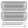 30PCS 2 Inch Carabiner Keychain Clips, Aluminum Caribeener D Shape Buckle with Key Rings and Wire Keychain Cable, Silver view 1
