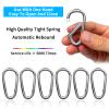 30PCS 2 Inch Carabiner Keychain Clips, Aluminum Caribeener D Shape Buckle with Key Rings and Wire Keychain Cable, Silver view 3