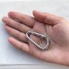 30PCS 2 Inch Carabiner Keychain Clips, Aluminum Caribeener D Shape Buckle with Key Rings and Wire Keychain Cable, Silver view 4