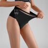 3XL Plus Size Ice Silk Thongs for Plump Women High Waist Seamless Solid Underwear Large Shapewear Abdomen Hips G-String (Color : Black, Size : XXL (75-85kg)) view 3
