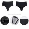 3XL Plus Size Ice Silk Thongs for Plump Women High Waist Seamless Solid Underwear Large Shapewear Abdomen Hips G-String (Color : Black, Size : XXL (75-85kg)) view 4