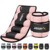 APEXUP 10lbs/Pair Adjustable Ankle Weights for Women and Men, Modularized Leg Weight Straps for Yoga, Walking, Running, Aerobics, Gym (Pastel Pink) view 1