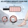 APEXUP 10lbs/Pair Adjustable Ankle Weights for Women and Men, Modularized Leg Weight Straps for Yoga, Walking, Running, Aerobics, Gym (Pastel Pink) view 2