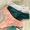 3 Pcs Sexy Panties for Women Low-Waist Briefs Lace Embroidery Underwear Transparent G-String (Color : 3 Purple, Size : M(50-55KG)) view 2