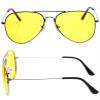 WIRUN Night Vision Glasses Anti-Glare Polarized UV400 Aviator Yellow Safety Night Driving Glasses Eyewear for Men & Women (Silver025) view 4