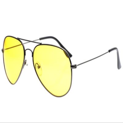 WIRUN Night Vision Glasses Anti-Glare Polarized UV400 Aviator Yellow Safety Night Driving Glasses Eyewear for Men & Women (Grey025)
