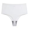 3XL Plus Size Ice Silk Thongs for Plump Women High Waist Seamless Solid Underwear Large Shapewear Abdomen Hips G-String (Color : White, Size : L(45-55kg)) view 1