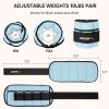 APEXUP 10lbs/Pair Adjustable Ankle Weights for Women and Men, Modularized Leg Weight Straps for Yoga, Walking, Running, Aerobics, Gym, Physical Therapy (Pastel Blue) view 4