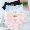 Women Large Size Panties Cute Lovely Sweety Girls Lolita Panties Bear Embroidery Milk Silk Smooth Soft Ruffles Underwear (Color : Black, Size : Large) view 2