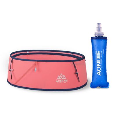 AONIJIE Hydration Running Belt with Water Bottle - 250ml BPA- Free Soft Flask Large Capacity & Lightweight Running Belt for Trailing Running Climbing Jogging(Pink, S/M)