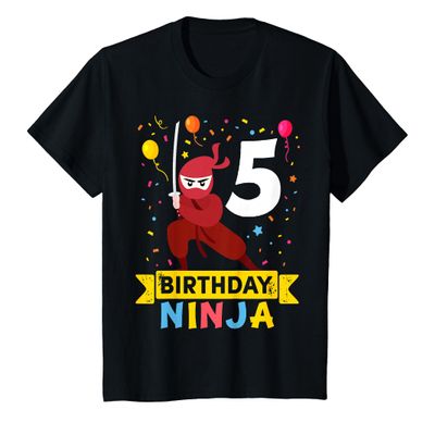 5 Year Old Ninja Birthday T-Shirt