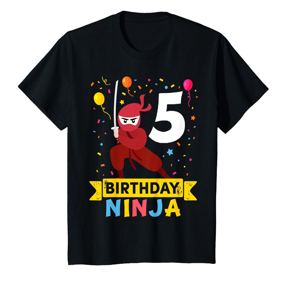 5 Year Old Ninja Birthday T-Shirt