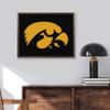 Kendrick Home + Stadium Iowa Hawkeyes Bold Logo Collegiate Framed Square Wood Sign with State and Team Logo (30x24) view 2