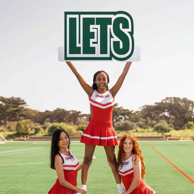 VictoryStore Cutout Spirit Cheer Words Let's Get Loud, 3 Piece Set, Block Letters (Forest)