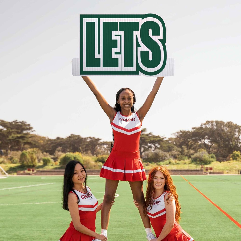 VictoryStore Cutout Spirit Cheer Words Let's Get Loud, 3 Piece Set, Block Letters (Forest)