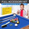 SereneLife 4.5ft Folding Pool Table, 55in Portable Foldable Billiards Game Table for Kids and Adults with Accessories, Indoor and Outdoor Games with Sticks, Cue, Balls and Triangle, Blue view 3