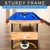 SereneLife 4.5ft Folding Pool Table, 55in Portable Foldable Billiards Game Table for Kids and Adults with Accessories, Indoor and Outdoor Games with Sticks, Cue, Balls and Triangle, Blue view 4