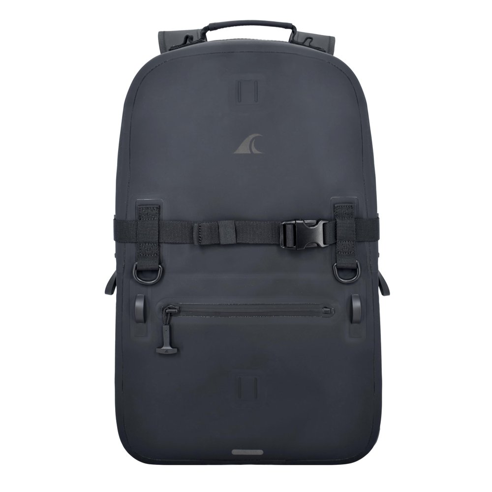 Breakwater Supply Fogland Waterproof IP68 Submersible Backpack | Laptop Sleeve & Airtight Zippers for Outdoors, Travel, Boating, Kayaking, Surfing, Floating Dry Bag, Unisex, TPU (Stealth Black, 25L)