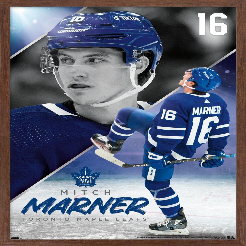 Trends International NHL Toronto Maple Leafs - Mitch Marner 22 Wall Poster, 22.375" x 34", Mahogany Framed Version