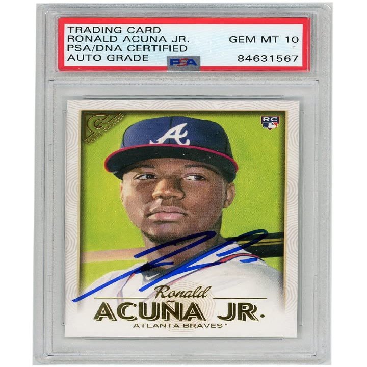 Ronald Acuna Jr 2018 Topps Gallery Autograph Rookie Card #140 PSA/DNA 10