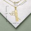 14K Yellow Gold Personalized Name Hair Stylist Scissor and Barber Shop Pole Engravable Pendant view 3