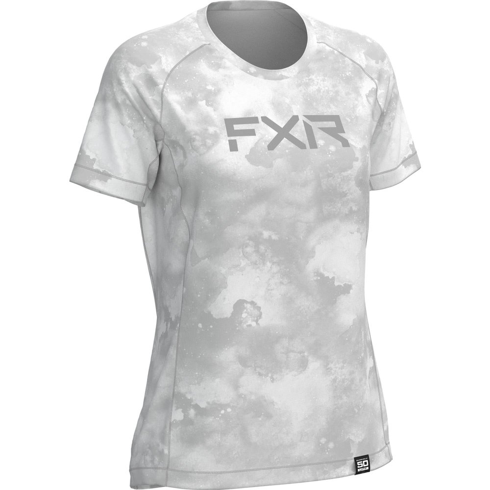 FXR Womens White-Grey Ink Attack UPF T-Shirt Tee Short Sleeve Vented Lightweight - Large