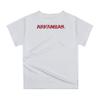 Arkansas Razorbacks Original Dripping Football Helmet White T-Shirt view 2