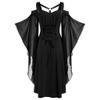 tuduoms Medieval Goth Dress Women's Rennasaince Costume Halloween Party Skull Dress Witch Cosplay Victorian Steampunk Dresses view 1