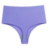 3XL Plus Size Ice Silk Thongs for Plump Women High Waist Seamless Solid Underwear Large Shapewear Abdomen Hips G-String (Color : Purple, Size : XL(55-75kg)) view 1