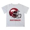 Arkansas Razorbacks Original Dripping Football Helmet White T-Shirt view 1