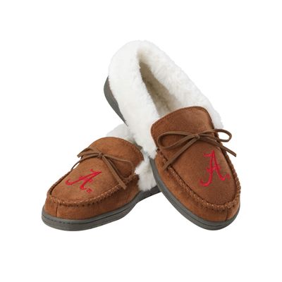 FOCO Women's NCAA College Team Logo Tan Moccasin Slippers, 11-12