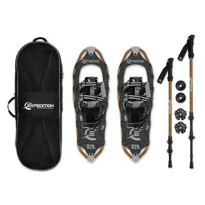 Expedition SN Series Snowshoe Kit for Mountaineering and Snow Hiking - Perfect for Men and Women (Pull Binding, Size 825)