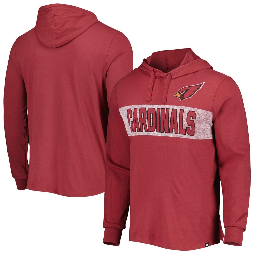 47 Men's Cardinal Arizona Cardinals Field Franklin Hooded Long Sleeve T-Shirt