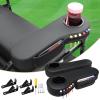 LEAPGOMAX No Drilling Golf Cart Armrest with Cup Holder Phone Bag Golf Tree Holder for Rear Seat, Triangle Support Frame Fits 1" Side Square Tube EZGO Club Car DS Precedent Yamaha Golf Carts Arm Rest view 1