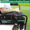 LEAPGOMAX No Drilling Golf Cart Armrest with Cup Holder Phone Bag Golf Tree Holder for Rear Seat, Triangle Support Frame Fits 1" Side Square Tube EZGO Club Car DS Precedent Yamaha Golf Carts Arm Rest view 2