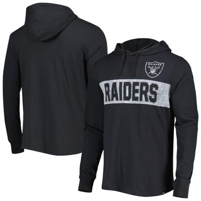 47 Men's Black Las Vegas Raiders Field Franklin Hooded Long Sleeve T-Shirt