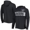 47 Men's Black Las Vegas Raiders Field Franklin Hooded Long Sleeve T-Shirt view 1