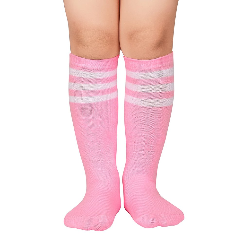 Century Star Girls Soccer Socks Boys Kids Cotton Long Socks Youth Pink Softball Socks 1 Pair Pink White 1-3T