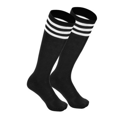 Century Star Toddler Kids Soccer Socks Youth Soccer Socks Boys Girls Cotton Socks Long Socks for Girls1 Pair Black White 6-9 Years