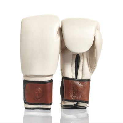 Modest Vintage Player PRO Cream/Brown Leather Boxing Gloves (Strap-Up)