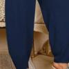DGHM-JLMY Women's Solid Cotton Fashion Loose Casual Pants Pockets Linen Trousers Elastic Waist Lightweight Joggers Long Pants (Dark Blue,Small,5,OZ) view 3
