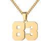 Number Necklace for Men 0-99 Athletes Jersey Number Necklace Stainless Steel Chain 22+2 inch Personalized Number Charm Pendant Inspirational Jewelry Basketball Baseball Football Gift for Men(Gold83) view 1
