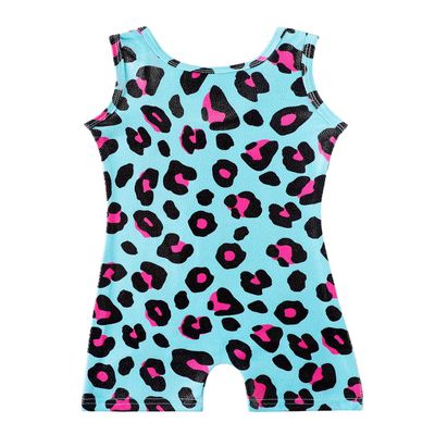 HOZIY Gymnastics Leotards With Shorts for Toddlers Girls 2t 3t 18-24 Months Aqua Blue Green Pink Leopard Dance Apparel Outfits Clothing Sparkle Biketard Bike Shorts