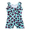 HOZIY Gymnastics Leotards With Shorts for Toddlers Girls 2t 3t 18-24 Months Aqua Blue Green Pink Leopard Dance Apparel Outfits Clothing Sparkle Biketard Bike Shorts view 2