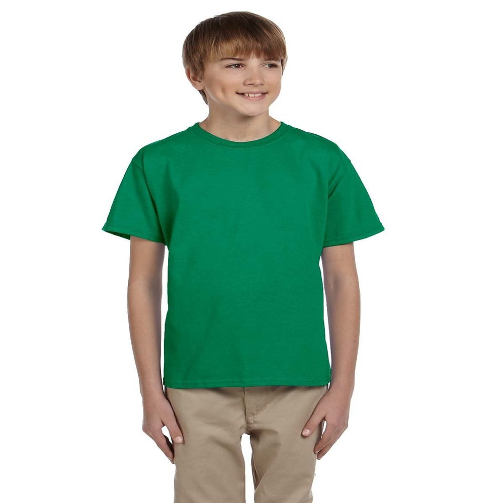 Boys Ultra Cotton Short Sleeve Classic Fit T-Shirt, Kelly Green, Large