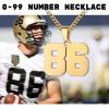 Number Necklace for Men 0-99 Athletes Jersey Number Necklace Stainless Steel Chain 22+2 inch Personalized Number Charm Pendant Inspirational Jewelry Basketball Baseball Football Gift for Men(Gold22) view 2